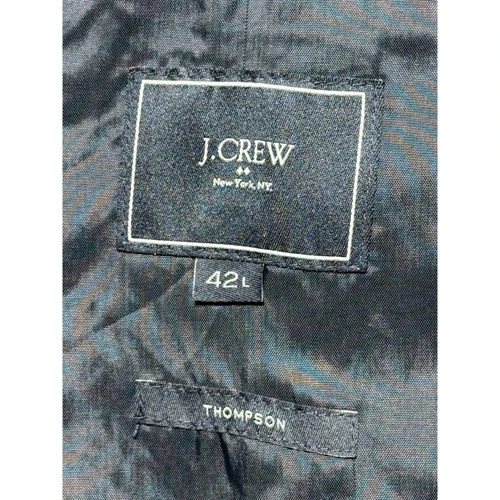 J.Crew Thompson Suit Jacket Mens 42L Blue Excellent‎ Wool Two Button Blazer